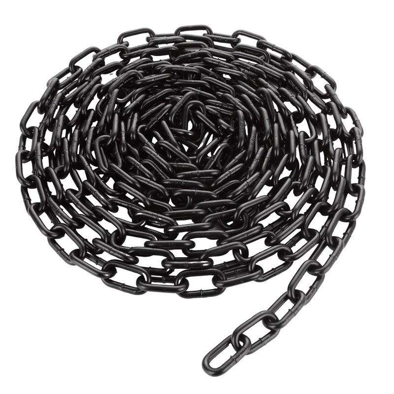 MUXHEL 1/5'' x 26.2Ft Long Black Chain Link Heavy Duty Porch Swing Chain, Carbon Steel Coil Chain for Hanging, Pet Chain, Fence, Security Lock Chain - Image 1